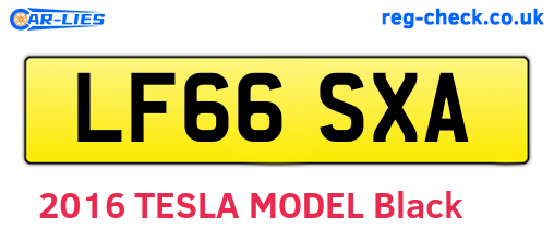 LF66SXA are the vehicle registration plates.