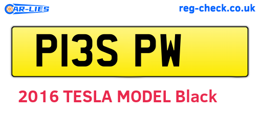 P13SPW are the vehicle registration plates.