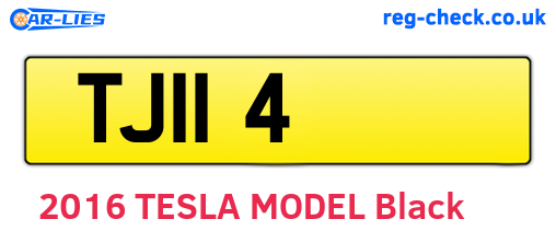 TJI14 are the vehicle registration plates.