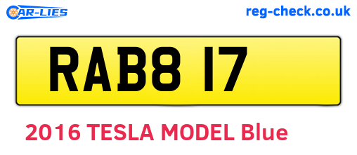RAB817 are the vehicle registration plates.