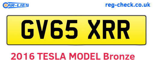 GV65XRR are the vehicle registration plates.