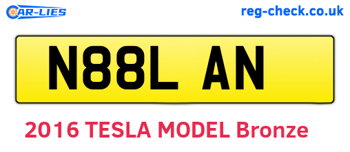 N88LAN are the vehicle registration plates.
