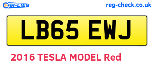 LB65EWJ are the vehicle registration plates.