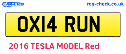 OX14RUN are the vehicle registration plates.