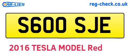 S600SJE are the vehicle registration plates.