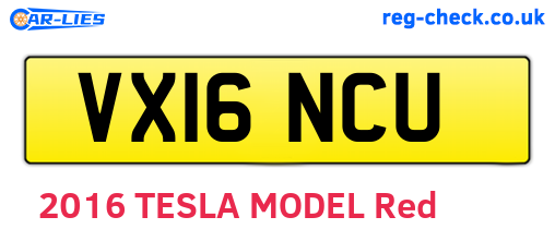 VX16NCU are the vehicle registration plates.