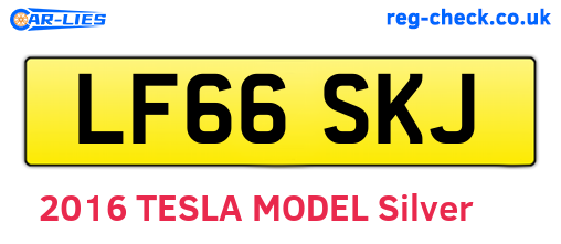 LF66SKJ are the vehicle registration plates.