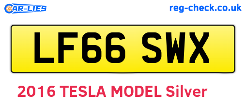 LF66SWX are the vehicle registration plates.