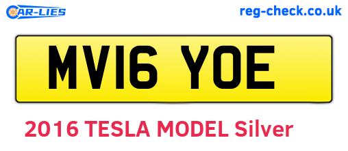 MV16YOE are the vehicle registration plates.
