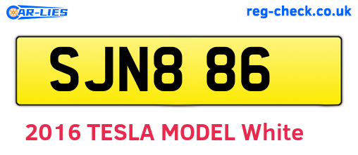 SJN886 are the vehicle registration plates.