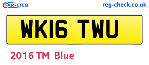 WK16TWU are the vehicle registration plates.