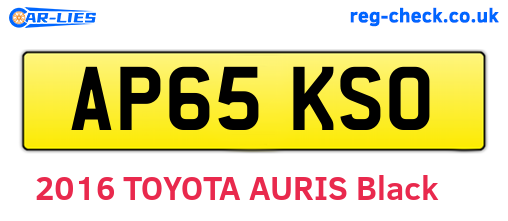 AP65KSO are the vehicle registration plates.