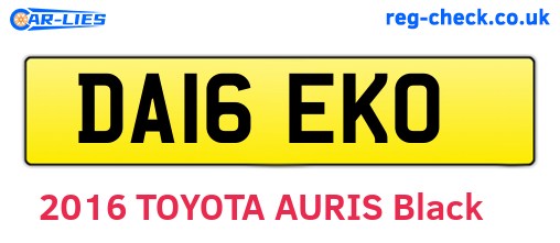 DA16EKO are the vehicle registration plates.