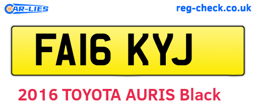FA16KYJ are the vehicle registration plates.