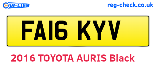 FA16KYV are the vehicle registration plates.