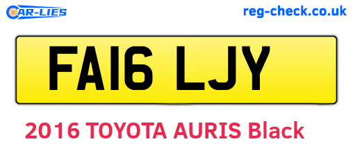 FA16LJY are the vehicle registration plates.