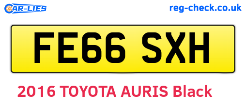 FE66SXH are the vehicle registration plates.