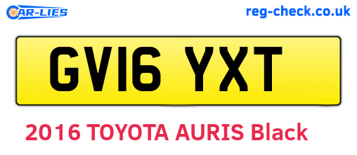 GV16YXT are the vehicle registration plates.