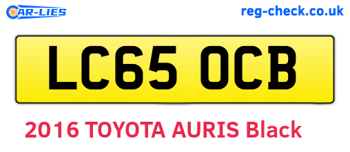 LC65OCB are the vehicle registration plates.