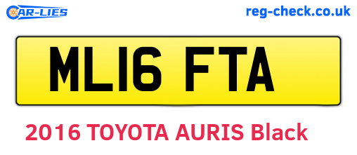 ML16FTA are the vehicle registration plates.