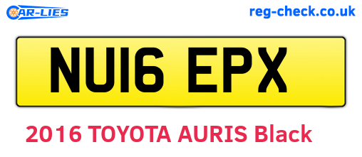 NU16EPX are the vehicle registration plates.
