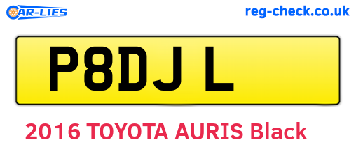P8DJL are the vehicle registration plates.