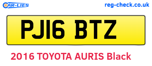 PJ16BTZ are the vehicle registration plates.
