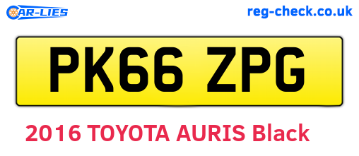 PK66ZPG are the vehicle registration plates.