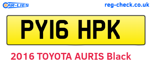 PY16HPK are the vehicle registration plates.