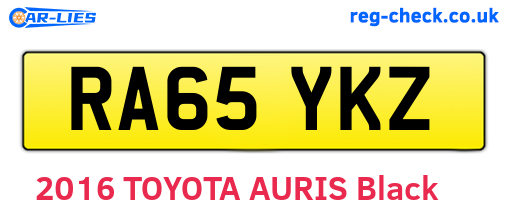 RA65YKZ are the vehicle registration plates.