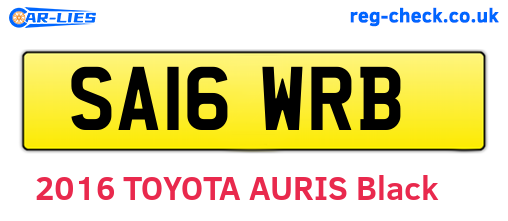 SA16WRB are the vehicle registration plates.