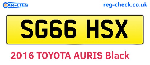 SG66HSX are the vehicle registration plates.