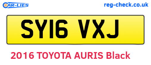 SY16VXJ are the vehicle registration plates.