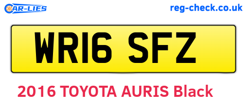 WR16SFZ are the vehicle registration plates.