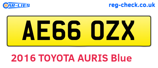 AE66OZX are the vehicle registration plates.