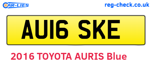 AU16SKE are the vehicle registration plates.