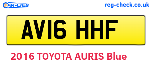 AV16HHF are the vehicle registration plates.