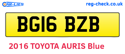 BG16BZB are the vehicle registration plates.