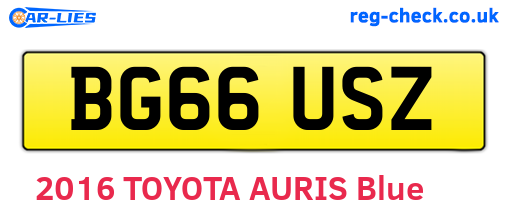 BG66USZ are the vehicle registration plates.