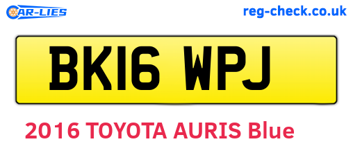 BK16WPJ are the vehicle registration plates.