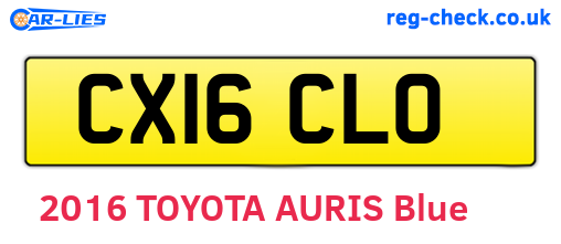 CX16CLO are the vehicle registration plates.