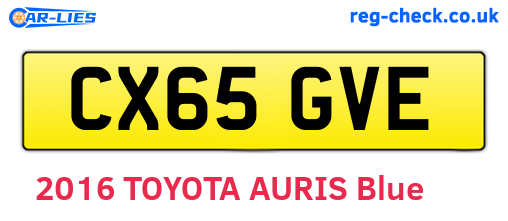 CX65GVE are the vehicle registration plates.
