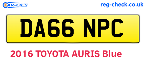DA66NPC are the vehicle registration plates.