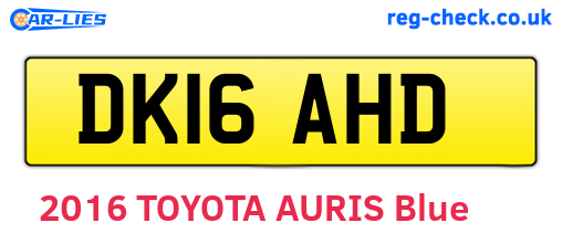 DK16AHD are the vehicle registration plates.