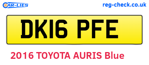 DK16PFE are the vehicle registration plates.