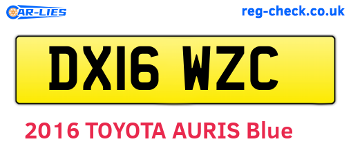 DX16WZC are the vehicle registration plates.