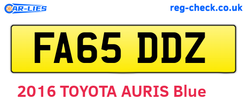 FA65DDZ are the vehicle registration plates.