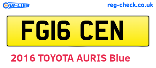 FG16CEN are the vehicle registration plates.