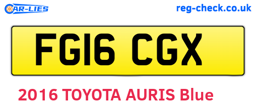 FG16CGX are the vehicle registration plates.