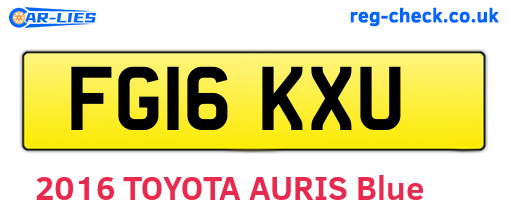 FG16KXU are the vehicle registration plates.